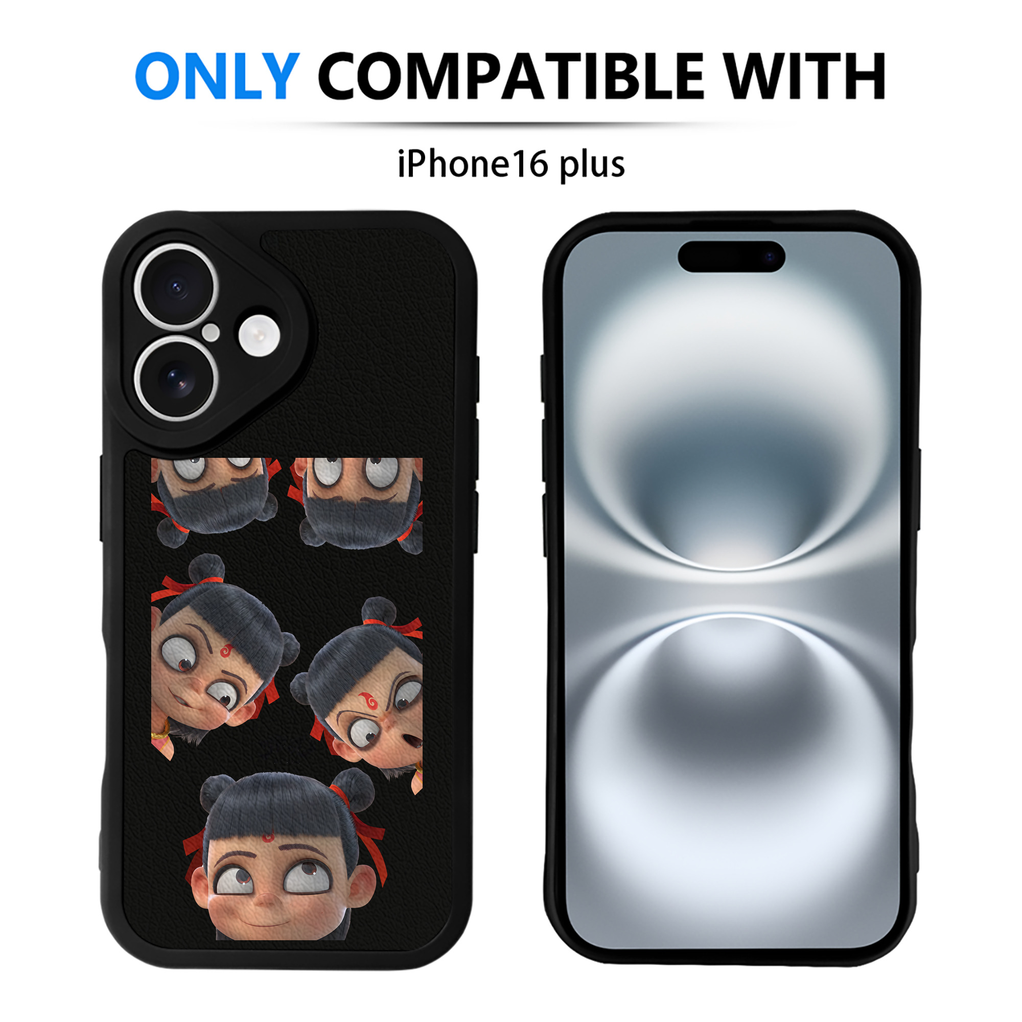 （画像用） Ne Zha 2 ナタ 魔童の大暴れ 【iPhone 16シリーズ対応】シリコンスマホケース（レザー調） 材質：シリコン